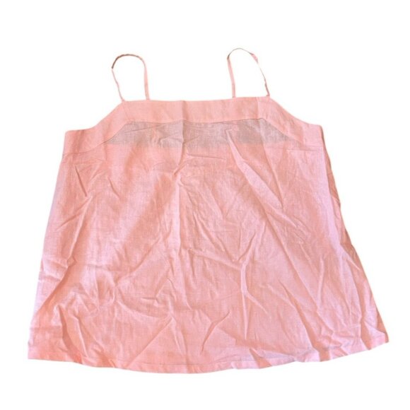 Ladies XL Sleep Set Pink Tank Cami & Shorts Pajamas Linen Blend Pul On NWT - Picture 2 of 9